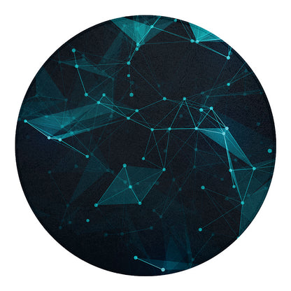 Teal Polygonal Dot Geometric Print Round Blanket