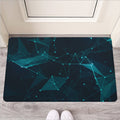 Teal Polygonal Dot Geometric Print Rubber Doormat