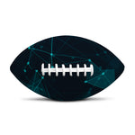 Teal Polygonal Dot Geometric Print Rugby Ball