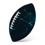 Teal Polygonal Dot Geometric Print Rugby Ball