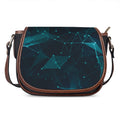 Teal Polygonal Dot Geometric Print Saddle Bag