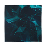 Teal Polygonal Dot Geometric Print Silk Bandana