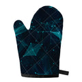 Teal Polygonal Dot Geometric Print Single Oven Mitt