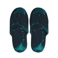Teal Polygonal Dot Geometric Print Slippers