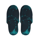 Teal Polygonal Dot Geometric Print Slippers