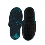 Teal Polygonal Dot Geometric Print Slippers