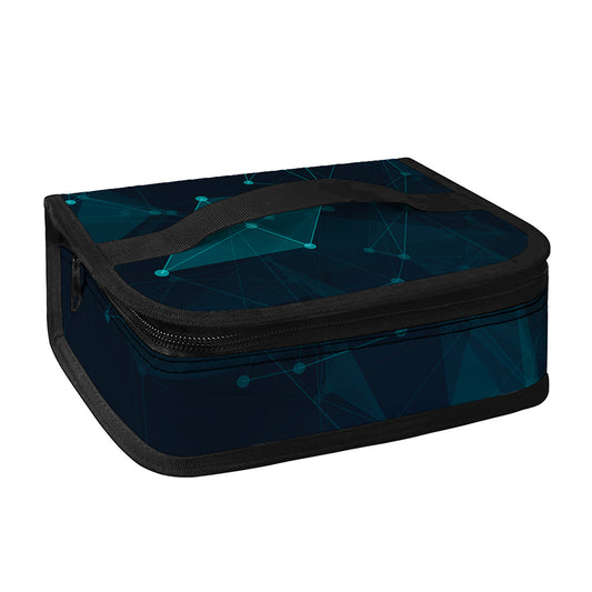 Teal Polygonal Dot Geometric Print Small Lunch Bag