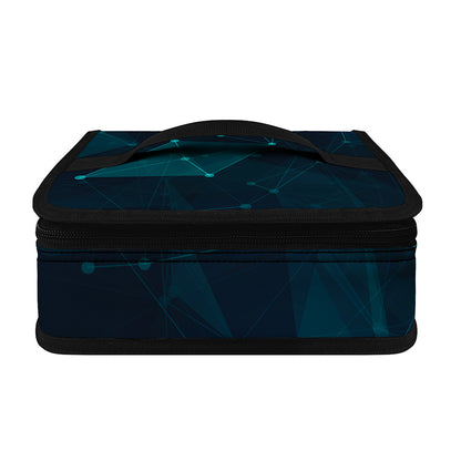 Teal Polygonal Dot Geometric Print Small Lunch Bag
