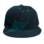 Teal Polygonal Dot Geometric Print Snapback Cap