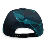 Teal Polygonal Dot Geometric Print Snapback Cap