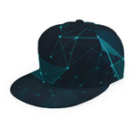 Teal Polygonal Dot Geometric Print Snapback Cap