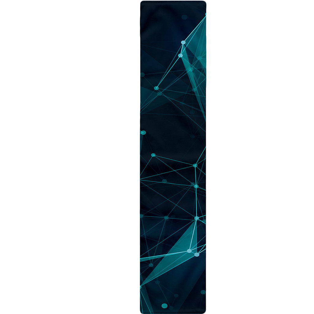 Teal Polygonal Dot Geometric Print Table Runner
