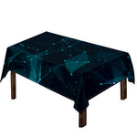 Teal Polygonal Dot Geometric Print Tablecloth
