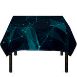 Teal Polygonal Dot Geometric Print Tablecloth
