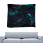 Teal Polygonal Dot Geometric Print Tapestry