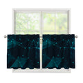 Teal Polygonal Dot Geometric Print Tier Curtains