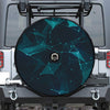 Teal Polygonal Dot Geometric Print Tire Cover With Camera Hole