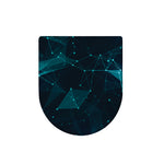 Teal Polygonal Dot Geometric Print Toilet Lid Cover