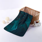 Teal Polygonal Dot Geometric Print Towel
