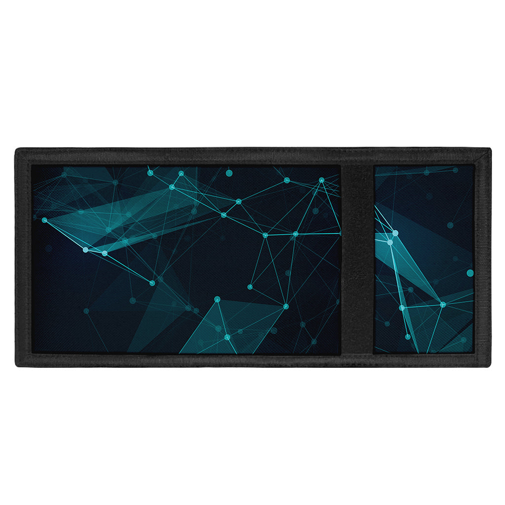 Teal Polygonal Dot Geometric Print Trifold Wallet