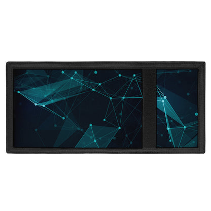 Teal Polygonal Dot Geometric Print Trifold Wallet