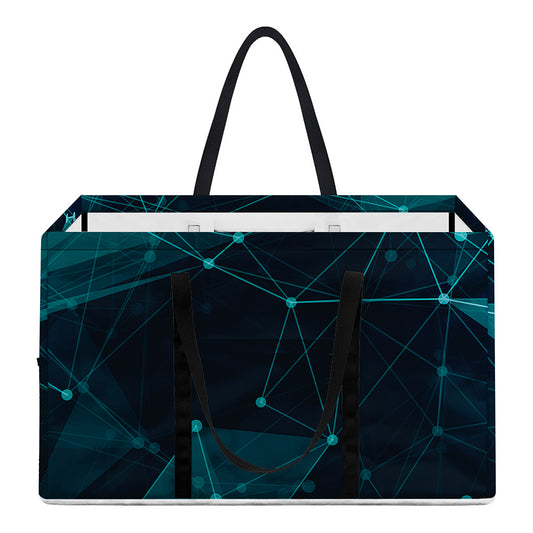 Teal Polygonal Dot Geometric Print Utility Tote Bag