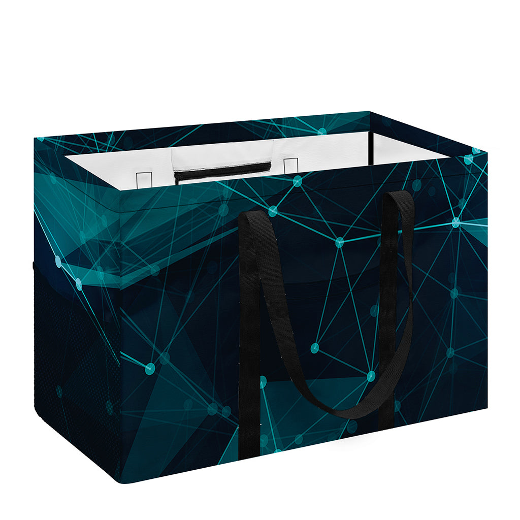 Teal Polygonal Dot Geometric Print Utility Tote Bag