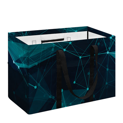 Teal Polygonal Dot Geometric Print Utility Tote Bag