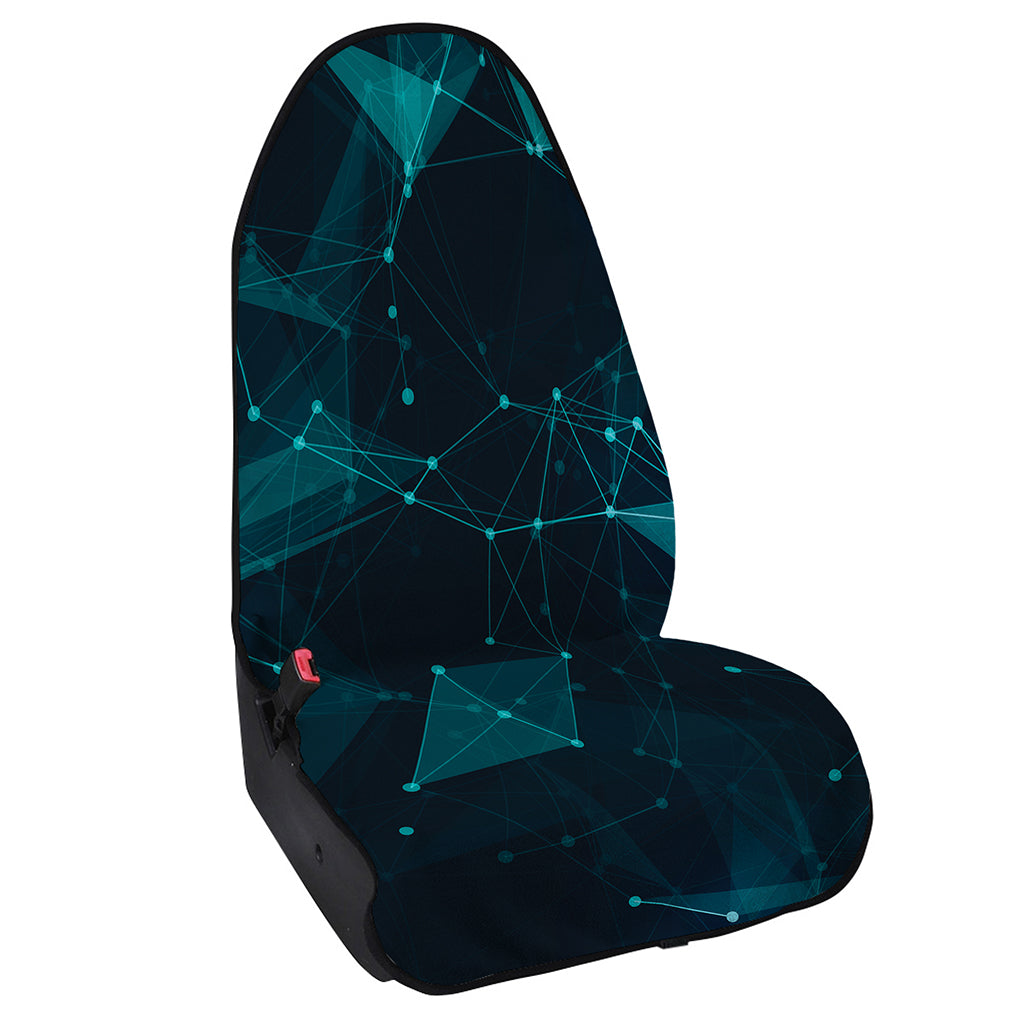 Teal Polygonal Dot Geometric Print Waterproof Car Seat Cover