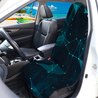Teal Polygonal Dot Geometric Print Waterproof Car Seat Cover