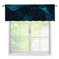 Teal Polygonal Dot Geometric Print Window Valance
