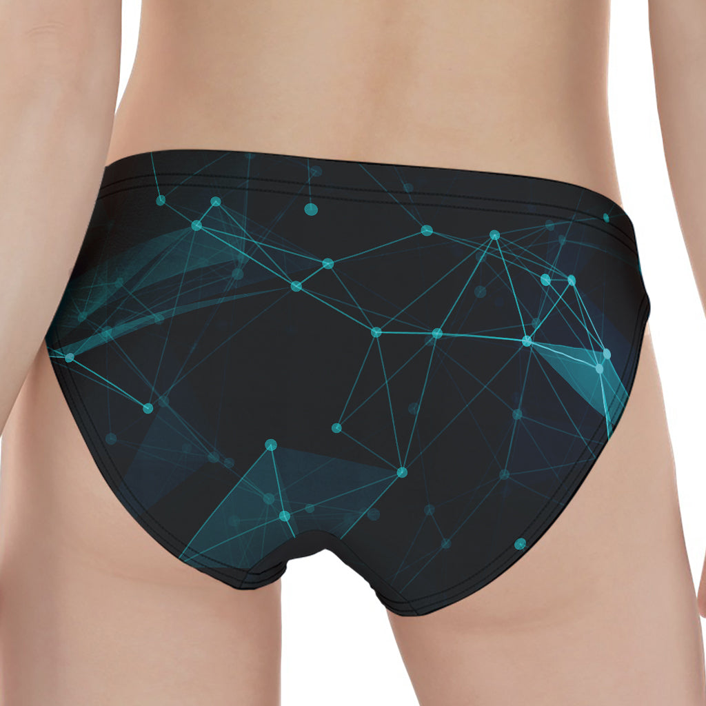 Teal Polygonal Dot Geometric Print Women's Panties