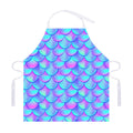 Teal Purple Mermaid Scales Pattern Print Adjustable Apron