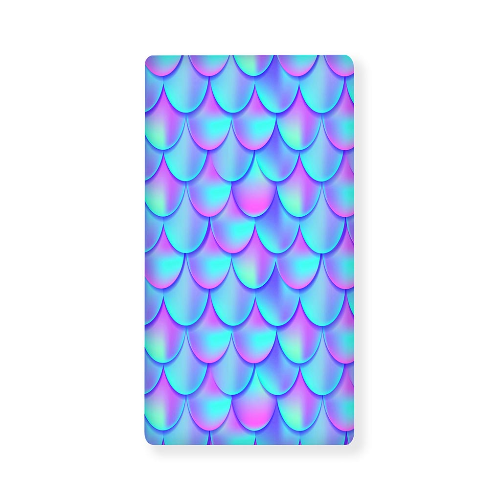 Teal Purple Mermaid Scales Pattern Print Baby Crib Sheet