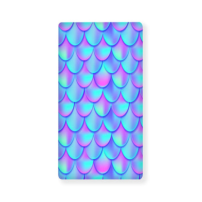 Teal Purple Mermaid Scales Pattern Print Baby Crib Sheet