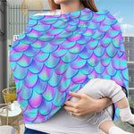 Teal Purple Mermaid Scales Pattern Print Baby Seat Cover
