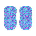 Teal Purple Mermaid Scales Pattern Print Bar Stool Covers