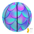 Teal Purple Mermaid Scales Pattern Print Basketball