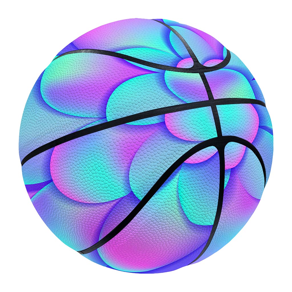 Teal Purple Mermaid Scales Pattern Print Basketball