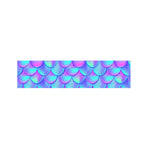 Teal Purple Mermaid Scales Pattern Print Bed Runner