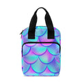 Teal Purple Mermaid Scales Pattern Print Bible Tote Bag