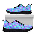 Teal Purple Mermaid Scales Pattern Print Black Running Shoes