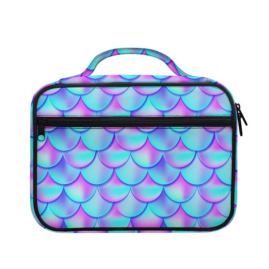 Teal Purple Mermaid Scales Pattern Print Briefcase Bible Bag