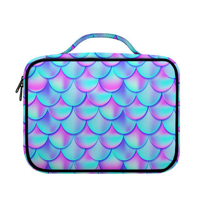 Teal Purple Mermaid Scales Pattern Print Briefcase Bible Bag