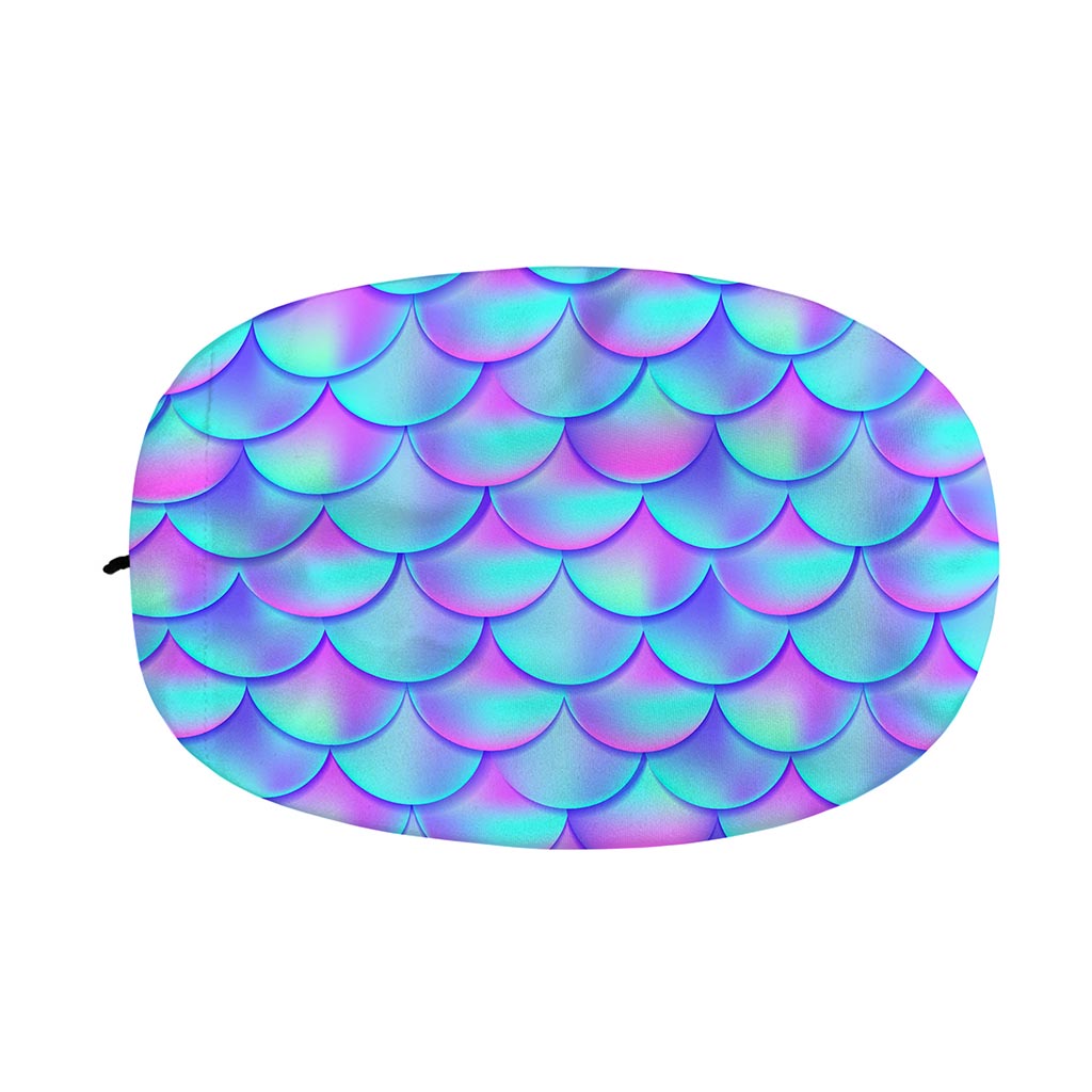 Teal Purple Mermaid Scales Pattern Print Car Side Mirror Covers