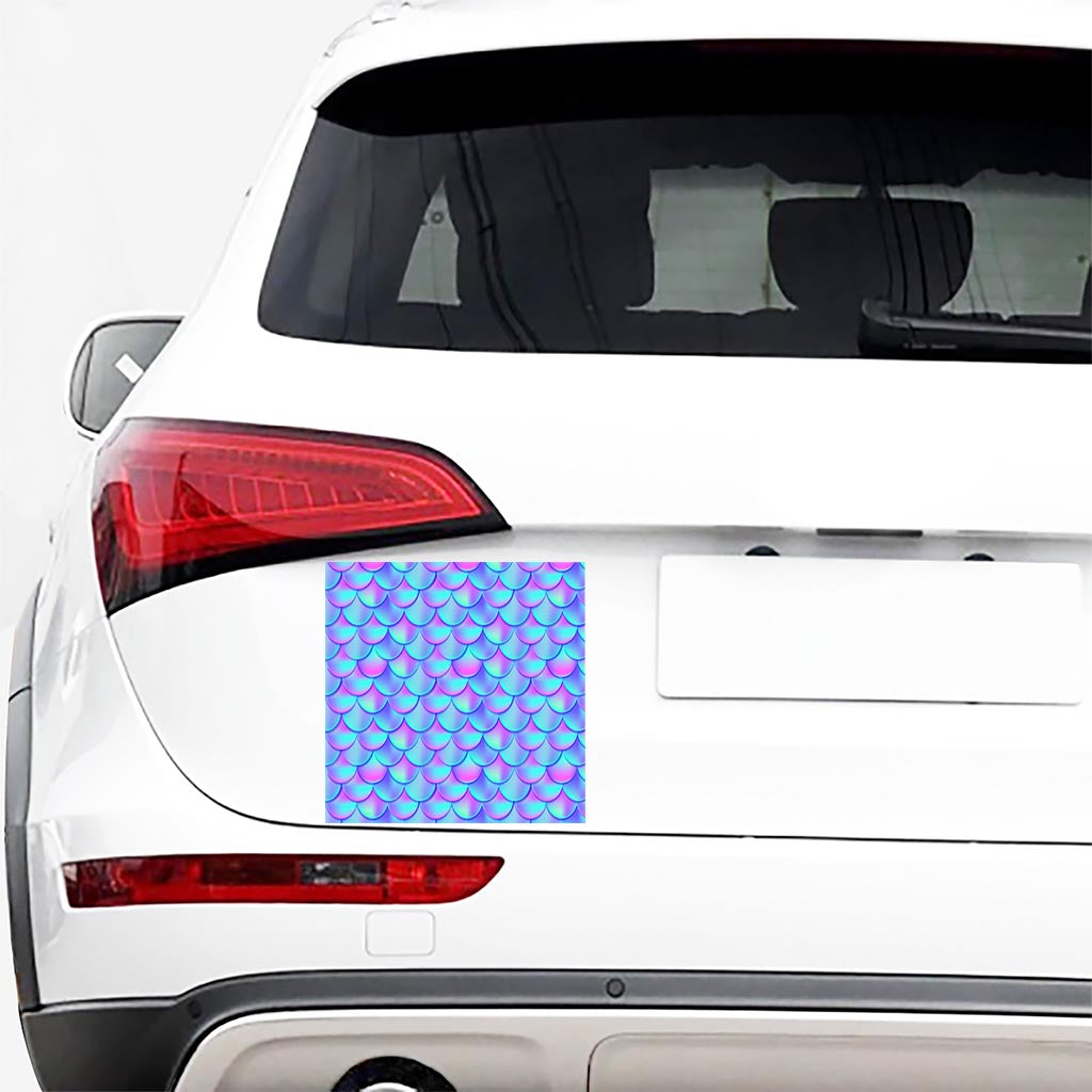 Teal Purple Mermaid Scales Pattern Print Car Sticker
