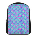 Teal Purple Mermaid Scales Pattern Print Casual Backpack