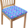 Teal Purple Mermaid Scales Pattern Print Chair Cushion Cover