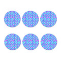 Teal Purple Mermaid Scales Pattern Print Coaster Set