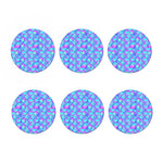 Teal Purple Mermaid Scales Pattern Print Coaster Set